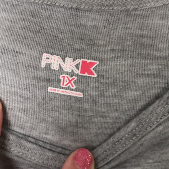 PINKK TANK TOP LIGHT GREY 1X RUNS SMALL - Picture 2 of 5